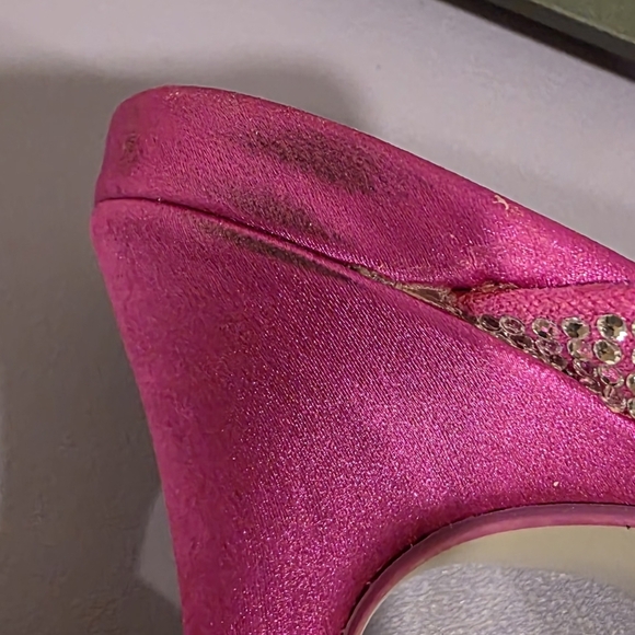 Zara Vibrant Pink Embellished Strappy Heeled Square Toe Sandals Women's Size 39 - Picture 9 of 14